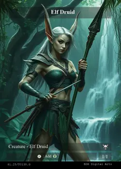 Elf Druid (Add G) / Dragon (Flying 6/6) Token EDH Tokens MTG Magic The Gathering - Image 2