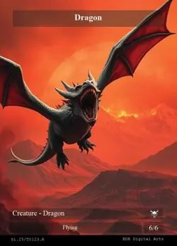 Elf Druid (Add G) / Dragon (Flying 6/6) Token EDH Tokens MTG Magic The Gathering - Image 3