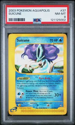 2003 POKEMON AQUAPOLIS #37 SUICUNE PSA 8 - Image 1