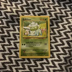 Pokemon 44/102 BULBASAUR Base Set Unlimited Common Card 1999 WOTC Near Mint - Image 1