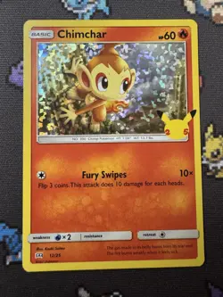 Chimchar Confetti Holo Pokemon Sword & Shield McDonald's Collection #12 - Image 1