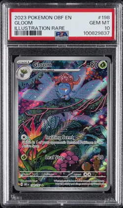 2023 POKEMON OBF EN-OBSIDIAN FLAMES ILLUSTRATION RARE #198 GLOOM PSA 10 - Image 1