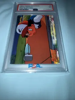 1999 TOPPS POKEMON THE FIRST MOVIE #9 ASH AND COMPANY FOIL PSA 7 - Image 2