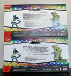 2 x Pokemon Prismatic Evolutions Lucario EX and Tyranitar EX Premium Collection - Image 2