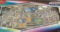 2 x Pokemon Prismatic Evolutions Lucario EX and Tyranitar EX Premium Collection - Image 3