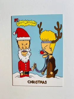 1994 MTV FLEER ULTRA BEAVIS AND BUTT-HEAD #6915 CHRISTMAS NM-MT CARD - Image 1