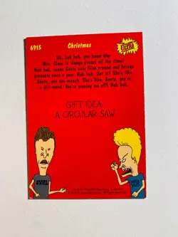 1994 MTV FLEER ULTRA BEAVIS AND BUTT-HEAD #6915 CHRISTMAS NM-MT CARD - Image 2