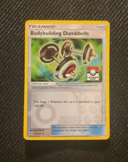 Bodybuilding Dumbbells - 113/147 - Staff - League Cup Promo - Pokemon TCG - Image 1
