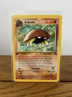 Pokemon TCG Kabuto Fossil 1st Edition Common 50/62 - Image 1