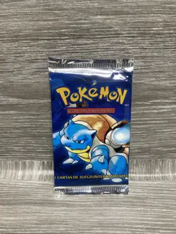 New Factory Sealed Pokemon Base Set Booster Spanish Blastoise Artwork 1999 WOTC - Image 1