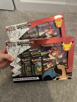 Pokemon TCG: Celebrations 25th Anniversary- Lance's Charizard V Box New & Sealed - Image 1