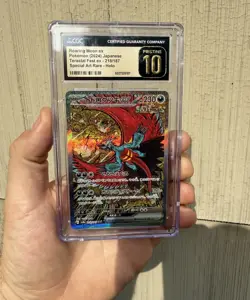 CGC 10 Pristine Roaring Moon ex 218/187 SAR Terastal Festival ex sv8a Pokemon - Image 1