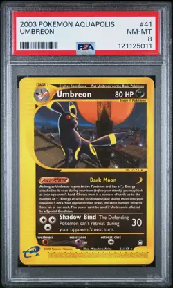2003 POKEMON AQUAPOLIS #41 UMBREON PSA 8 - Image 1