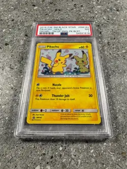 Pokemon TCG Cards Pikachu SM162 Black Star Promo Holo PSA 7 NM - Image 1
