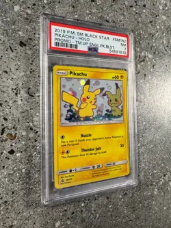 Pokemon TCG Cards Pikachu SM162 Black Star Promo Holo PSA 7 NM - Image 3