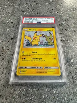 Pokemon TCG Cards Pikachu SM162 Black Star Promo Holo PSA 7 NM - Image 1