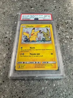 Pokemon TCG Cards Pikachu SM162 Black Star Promo Holo PSA 8 NM-MT - Image 1