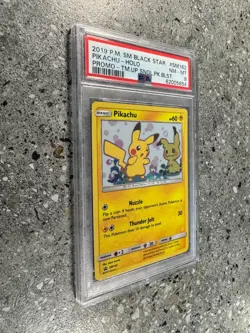 Pokemon TCG Cards Pikachu SM162 Black Star Promo Holo PSA 8 NM-MT - Image 3