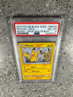 Pokemon TCG Cards Pikachu SM162 Black Star Promo Holo PSA 8 NM-MT - Image 5