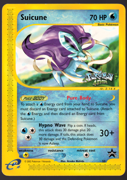 Suicune 53 Black Star Promo 2002 Pokemon TCG Card LP - Image 1