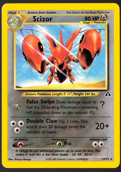 Scizor 29/75 Neo Discovery 2001 Pokemon TCG Card MP - Image 1