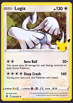Lugia Celebrations 022/025 Holo Pokemon Card TCG 2021 NM - Image 1