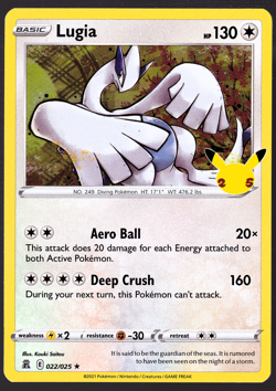 Lugia Celebrations 022/025 Holo Pokemon Card TCG 2021 NM - Image 1