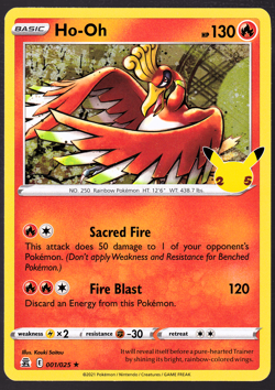 Ho-Oh Celebrations 001/025 Holo Pokemon Card TCG 2021 NM - Image 1