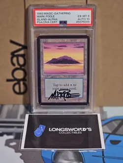 MTG - Alpha Island A Purple - PSA 6 - Auto 10 Graded 1993 Alpha - Image 2