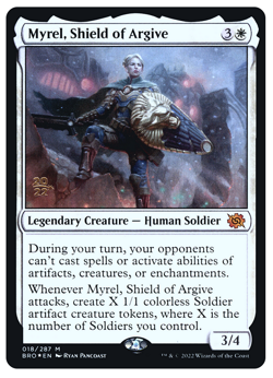 MTG - 1 x Myrel, Shield of Argive - FOIL Promo - The Brothers' War (BRO) - M/NM - Image 1