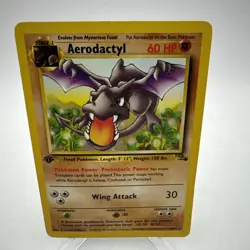 Pokemon TCG Vintage Aerodactyl Non Holo Fossil 1st Edition 16/62 LP/MP - Image 1