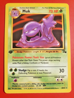 Muk 28/62 - LP - 1st Edition Fossil Rare - Pokemon TCG - 1999 WOTC Vintage - Image 1