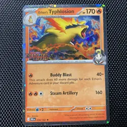 Ethan's Typhlosion 034/182 SWIRL STAMPED Destined Rivals Promo Pokemon TCG MINT - Image 2