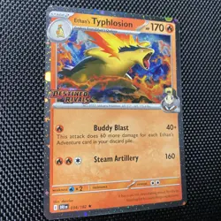 Ethan's Typhlosion 034/182 SWIRL STAMPED Destined Rivals Promo Pokemon TCG MINT - Image 3