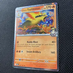Ethan's Typhlosion 034/182 SWIRL STAMPED Destined Rivals Promo Pokemon TCG MINT - Image 4