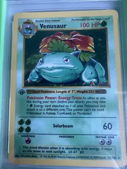 Venusaur Holo Rare 1st Edition Base set 15/102 Grail WOTC Vintage Pokemon - Image 2