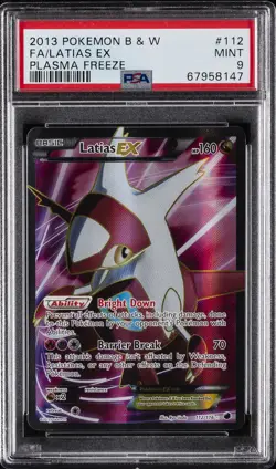 2013 POKEMON B&W PLASMA FREEZE #112 FULL ART/LATIAS EX PSA 9 - Image 1