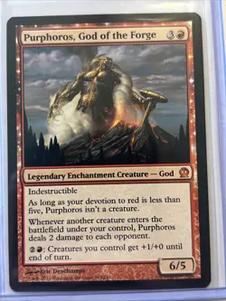 MTG Magic the Gathering Card LP - Purphoros God Of The Forge - Image 1