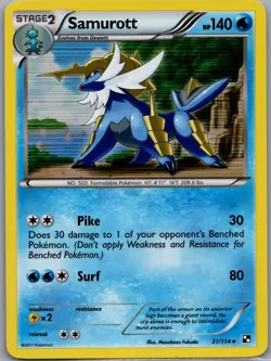 Samurott 31/114 Holo Black and White - Pokemon Card - NM - Image 1