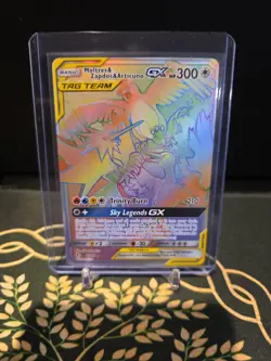 Pokemon Card Moltres & Zapdos & Articuno GX (Secret) 69/68 Hidden Fates Holo - Image 1