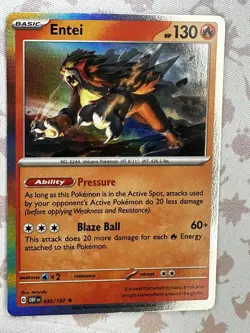 Entei 030/197 Holo Rare Scarlet & Violet: Obsidian Flames Pokemon TCG - Image 1