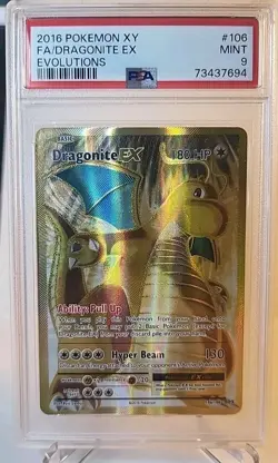 Pokemon XY Evolutions 2016 Dragonite EX PSA 9 Full Art FA Gem Mint #106/108 - Image 1