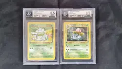 Carte pokemon prima edizione BGS 8.5 Bulbasaur 44 Ivysaur 30/102 set base ITA - Image 1