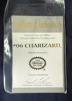 Pokemon Charizard #06 23k Gold Card With COA, Box And Ball. - Image 2