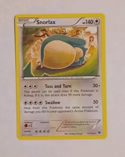 Snorlax - 77/124 - Pokemon Fates Collide XY Non-Holo Rare Card LP - Image 1