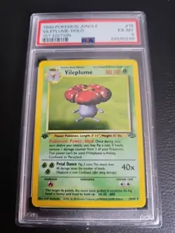 1999 Pokemon 1st Edition Vileplume Holo Rare Jungle 31/64 PSA 6 - Image 1