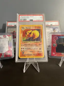 1999 Jungle Flareon Holo Pokemon #3/64 No Symbol Error PSA 7 - Image 1