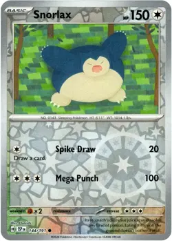 ⚡Pokemon - Snorlax - Common - 144/191 - Reverse Holo - Surging Sparks (NM)⚡ - Image 1