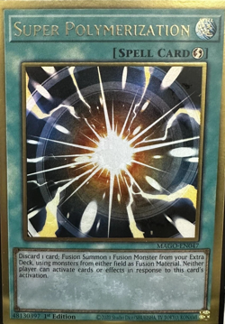 Super Polymerization - MAGO-EN047 Premium Gold Rare 1st Edition YuGiOh TCG Card - Image 1