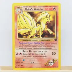 Blaine's Ninetales 21/132 Pokemon Card TCG Gym Challenge Rare MP - Image 3